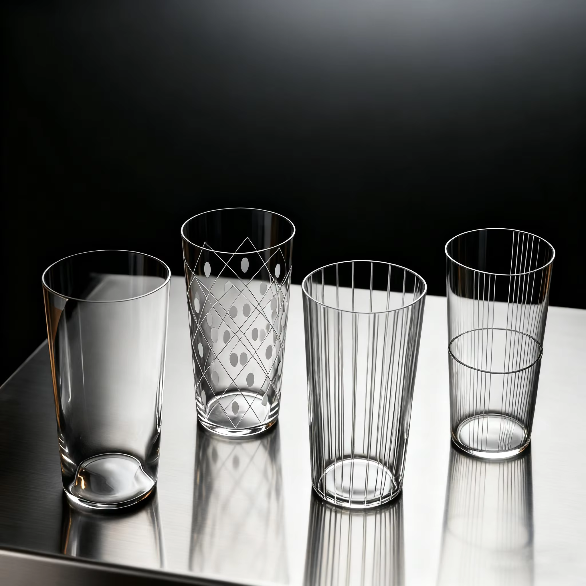 Verre à whisky japonais en cristal floral gravé à la main
