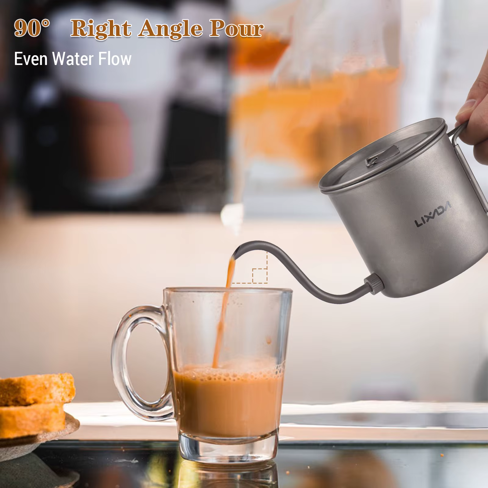 Bouilloire à café en titane LIXADA 400 ml