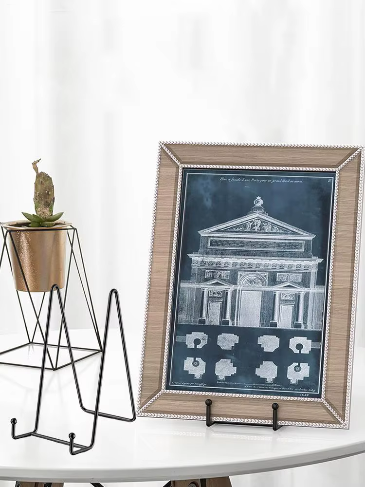 Présentoir de table en métal pour assiettes, cadres photo et décorations