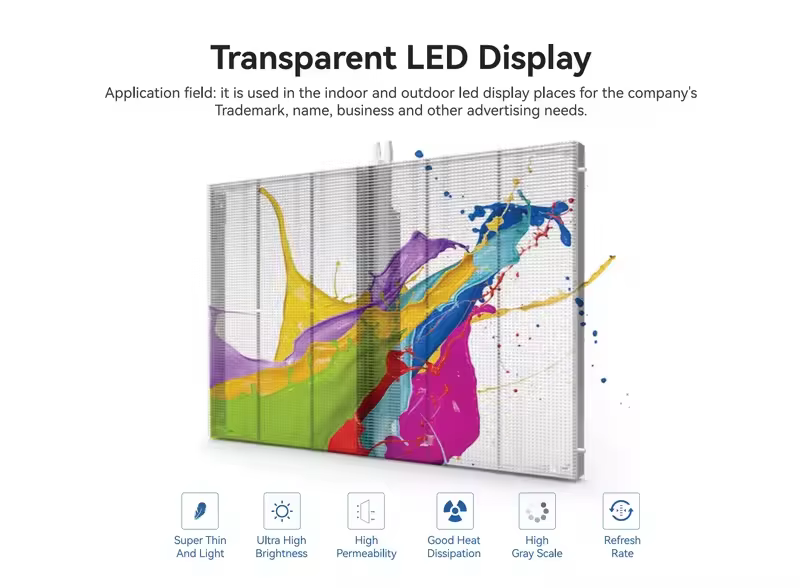 Écran d'affichage LED Transparent extérieur P3.91 panneaux muraux vidéo LED TV en verre pour signalisation numérique et affichages