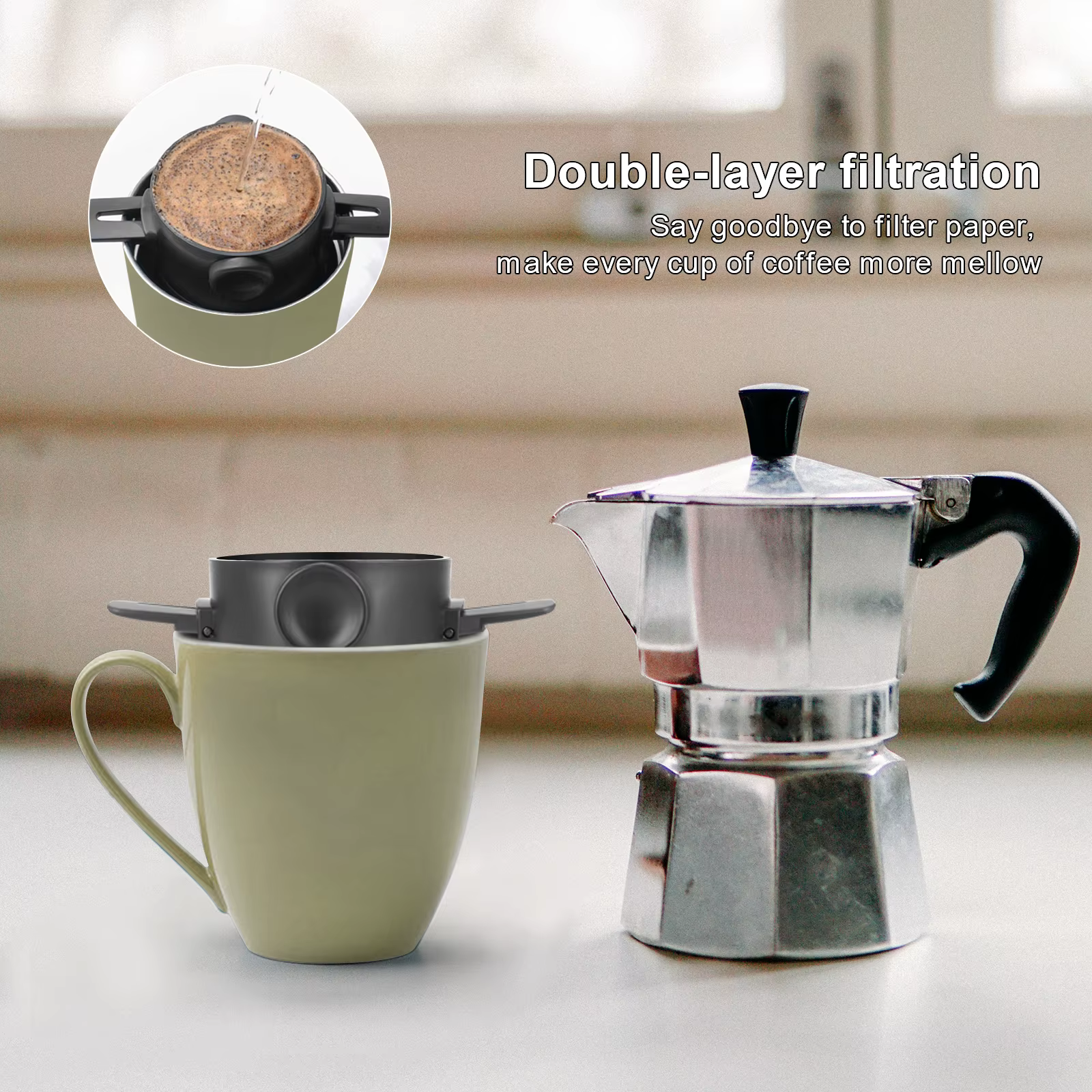Cône de goutte à café pliable