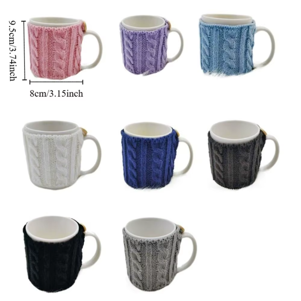 Lot de 4 housses de tasse à café tricotées chaudes