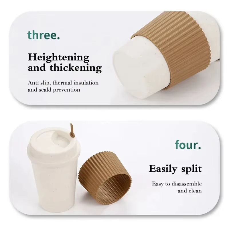 Tasse à café portable réutilisable avec paille de blé