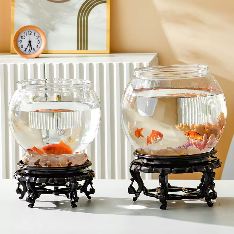 Bol à poisson rond Portable, petits Aquariums pour petits poissons et Reptiles ornementals, verre haute transparence, bonne vue, matériau PET