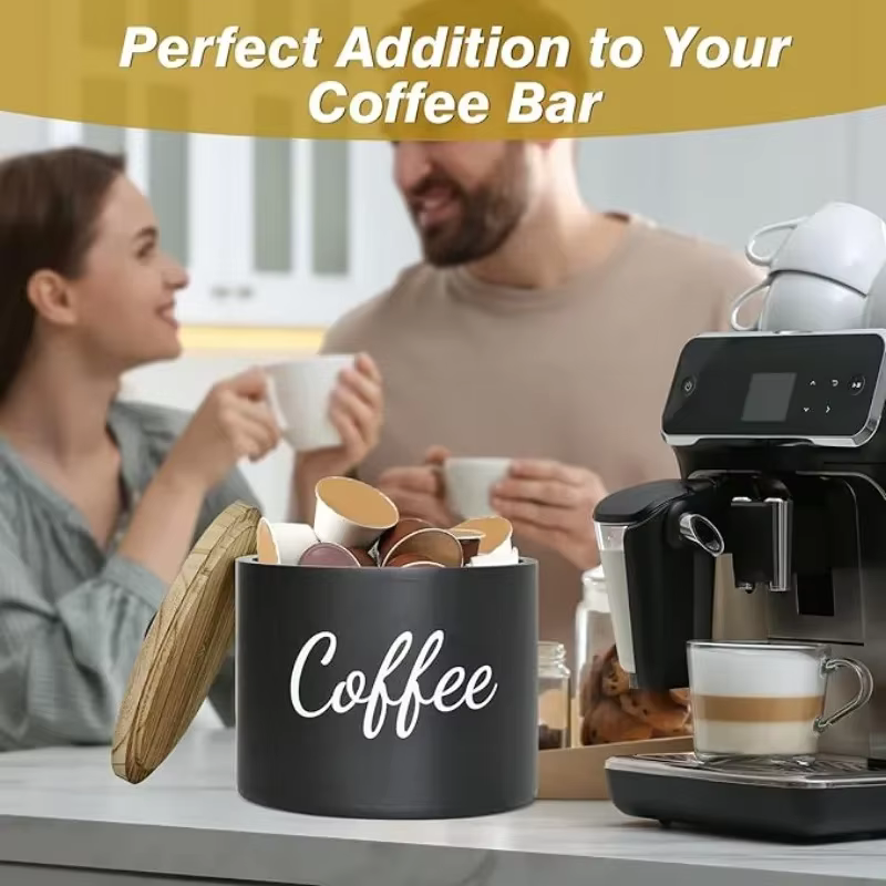 OCOOSO – boîte à dosettes de café en bois avec couvercle