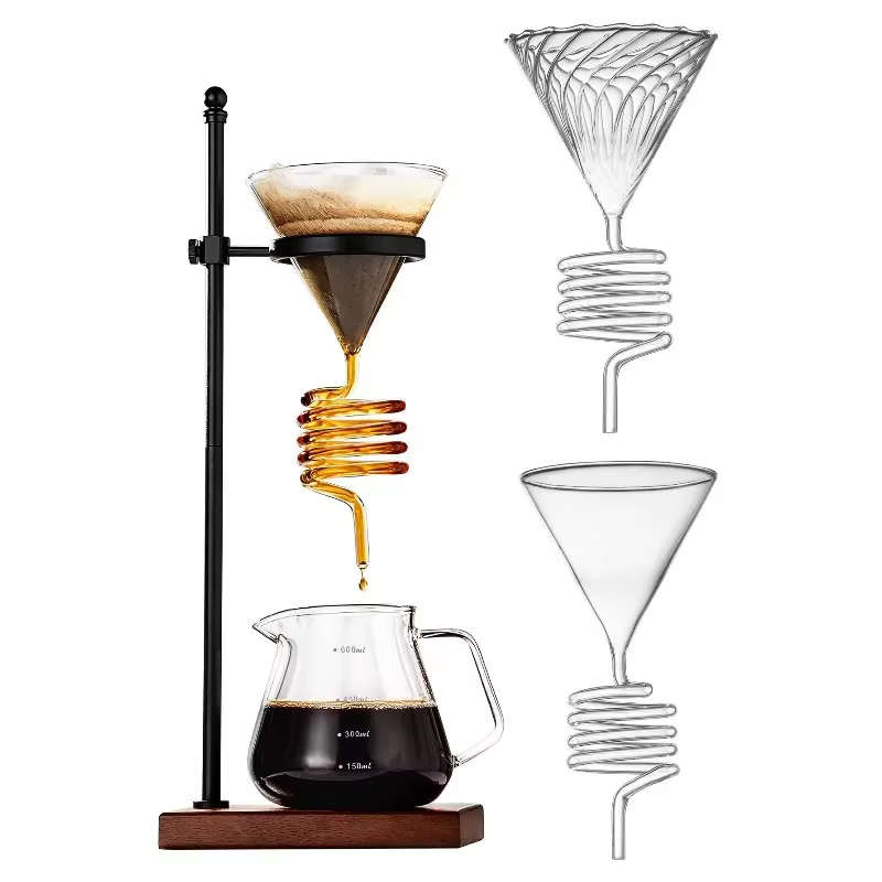 Support de filtration en spirale pour café, style INS, pour V60 Chemex