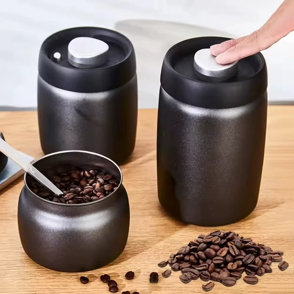 Pichet scellé sous vide en grains de café en acier inoxydable 304
