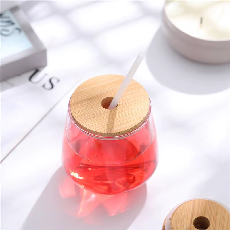 Bocal Mason Jar avec couvercle en paille