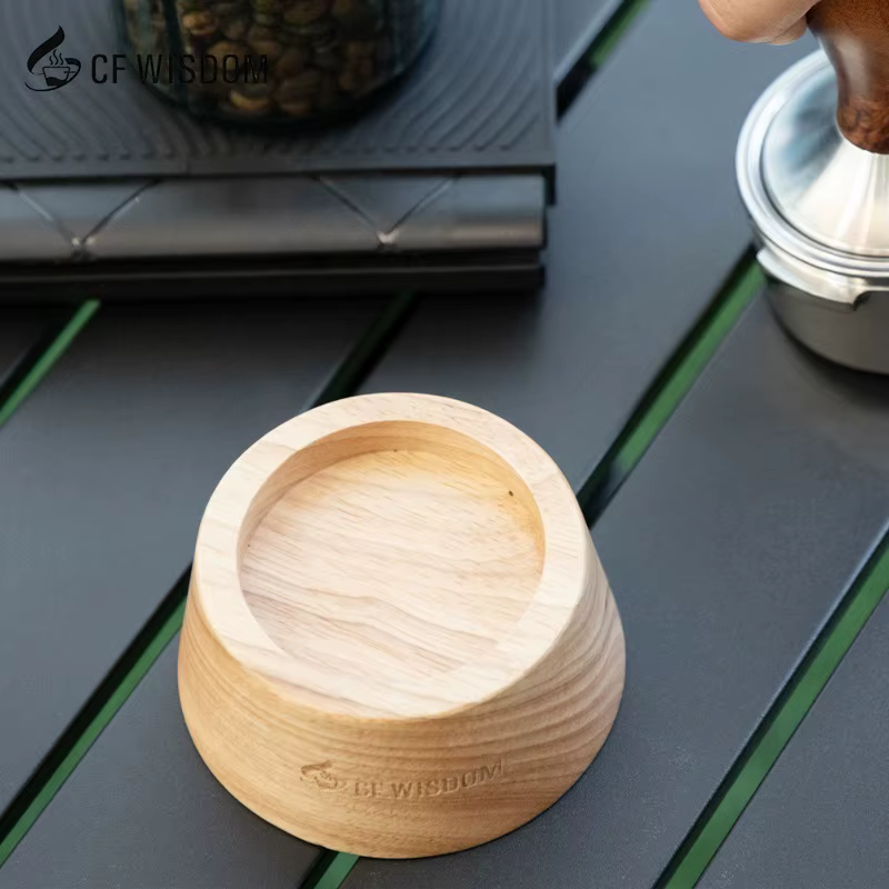CF WISDOM Base de doseur de café en bois de chêne sapelli Station