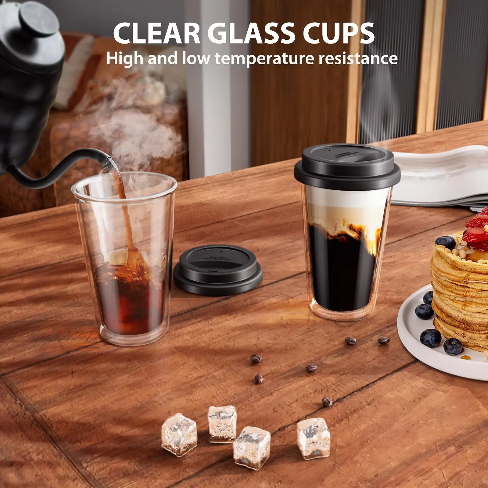 Tasses à café en verre à Double paroi de 350ml