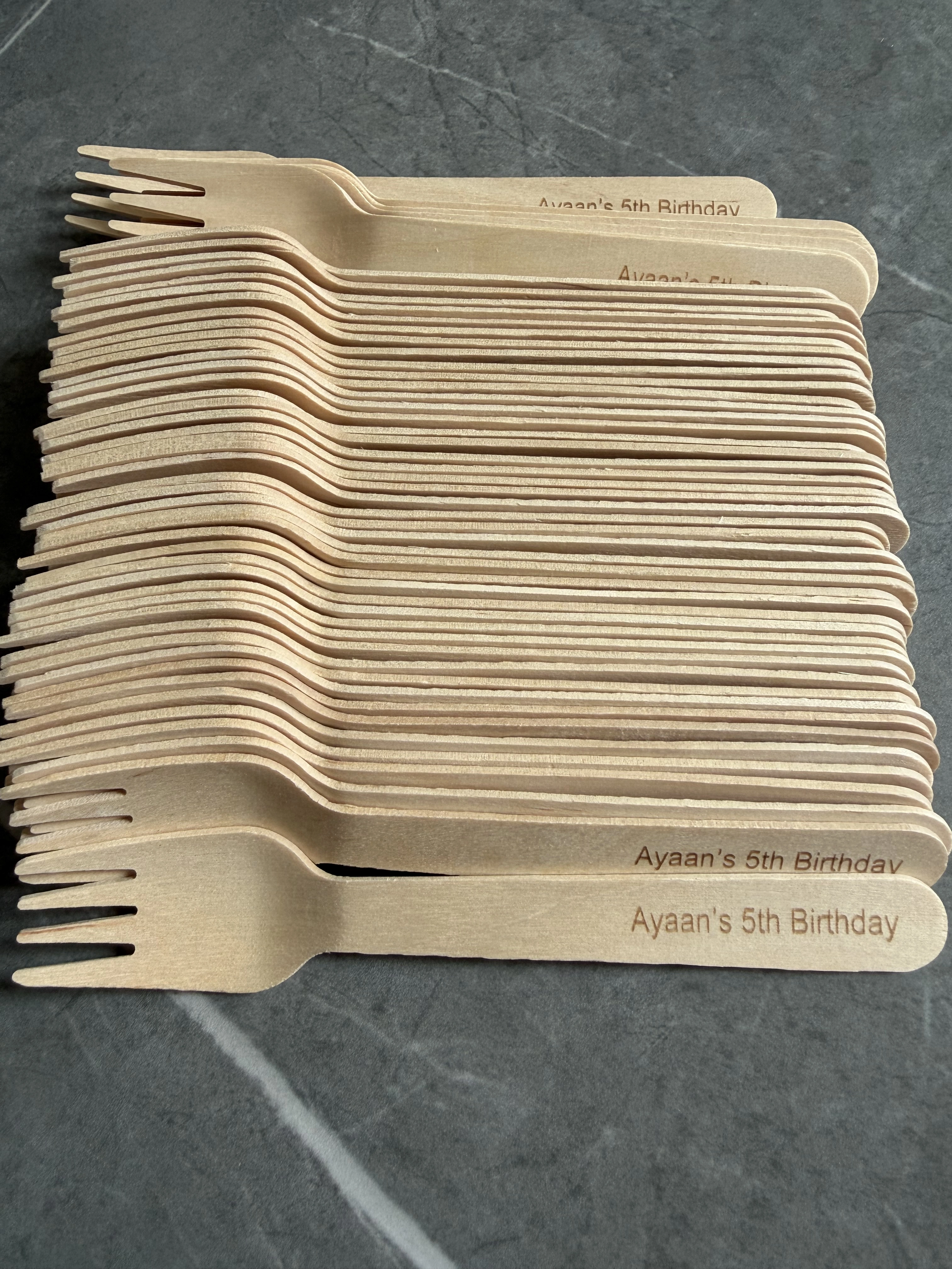 Ensemble de couverts de cuisine en bois de glace personnalisés avec nom et date