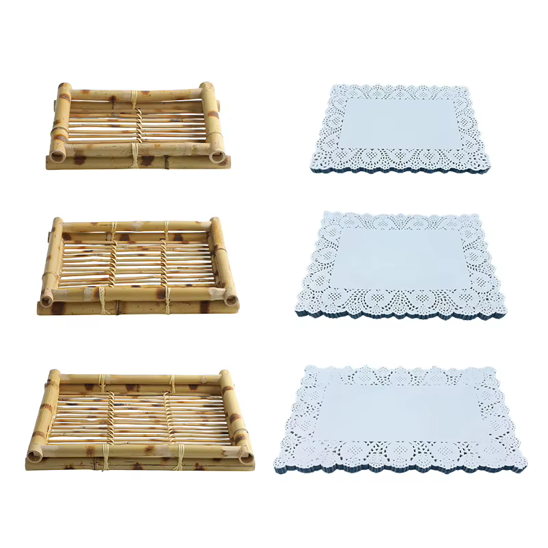 Plateaux tissés en bambou