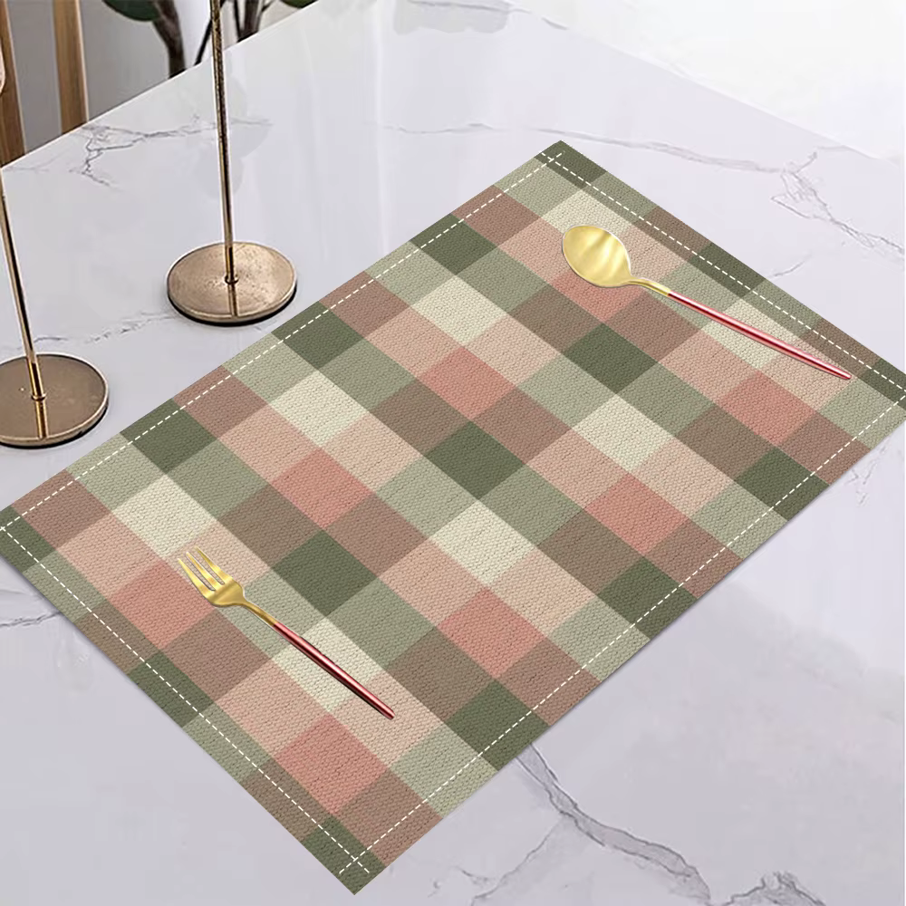 Ensemble de tapis de Table à motif écossais élégant