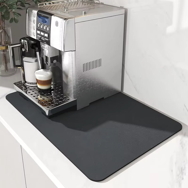 Tapis à café - Tapis de bar à café pour comptoirs | Accessoires de bar à café adaptés sous la machine à café | Gommage