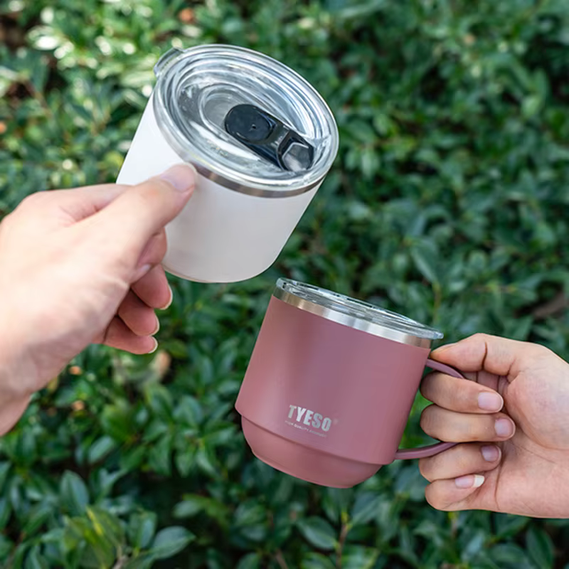 TYESO 330ML gobelet pour tasse à café en acier inoxydable isolé sous vide exquis empilable extérieur Portable sûr et fiable