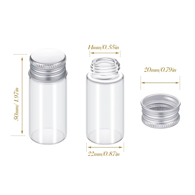 Bouteilles en verre avec couvercles en aluminium