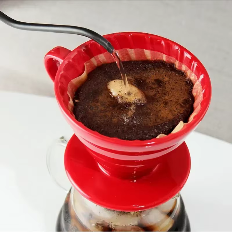 Goutteur de café en céramique style moteur, filtre goutte à goutte, tasse verser en continu sur la cafetière, support séparé pour 1-4 standardisation