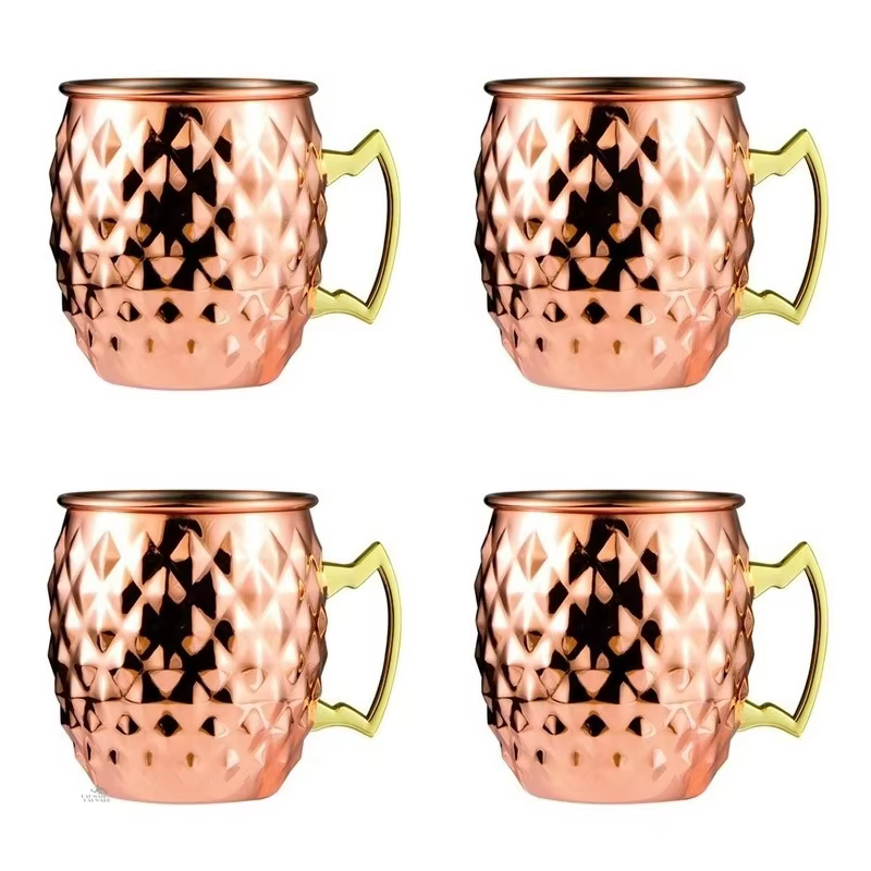 4 pièces 550ml Net moscou Mule cuivre tasses métal tasse