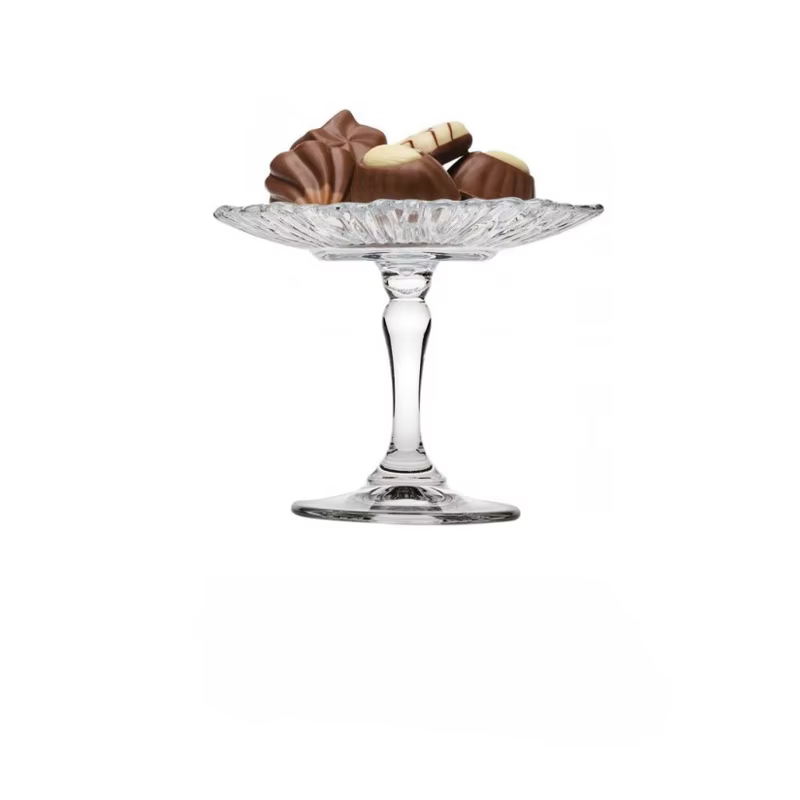 Assiette à gâteau en verre nordique avec couvercle
