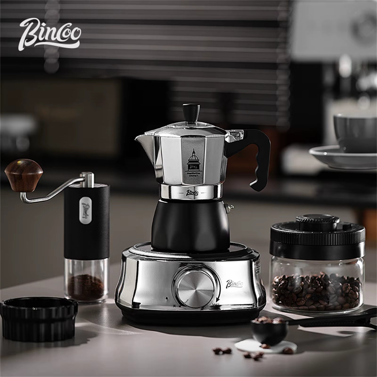BINCOO Pot Moka à Double Valve