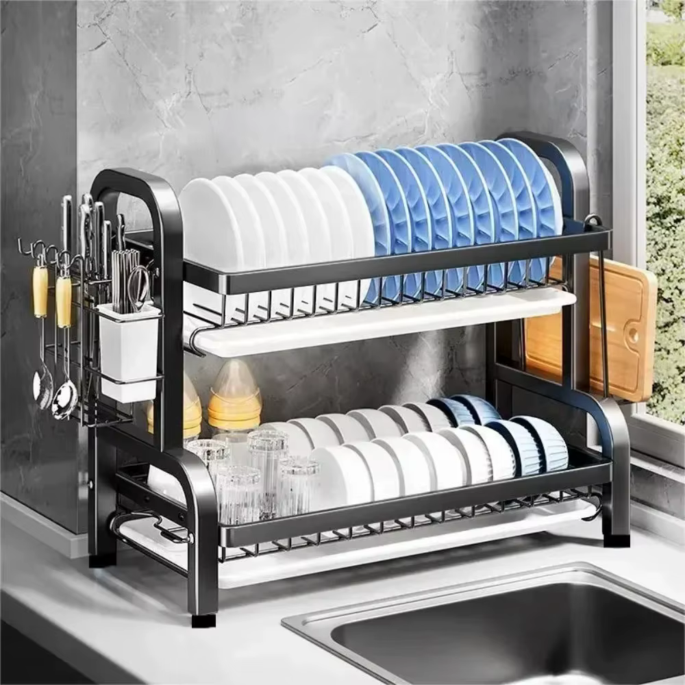 Égouttoir à vaisselle Compact à 2 niveaux