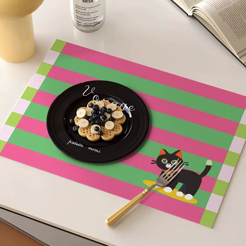 Napperons de salle à manger rétro Dopamine chats