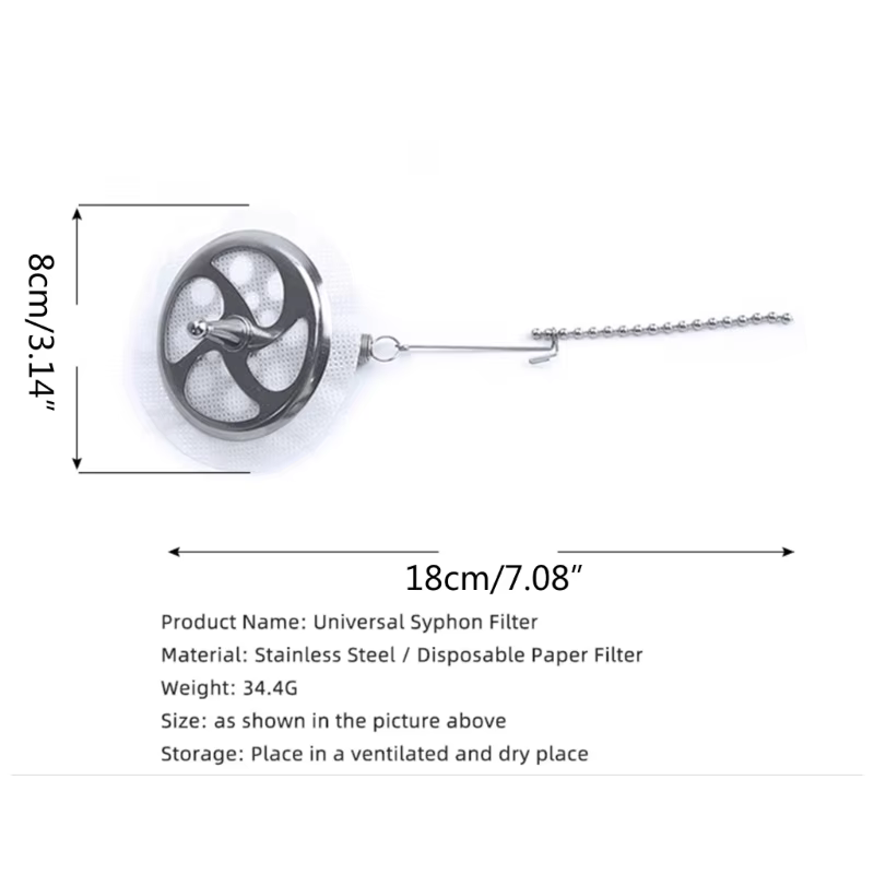 Filtre à café permanent Siphon cafetière filtre en acier inoxydable nettoyage facile outils portables pour cafetières à siphon