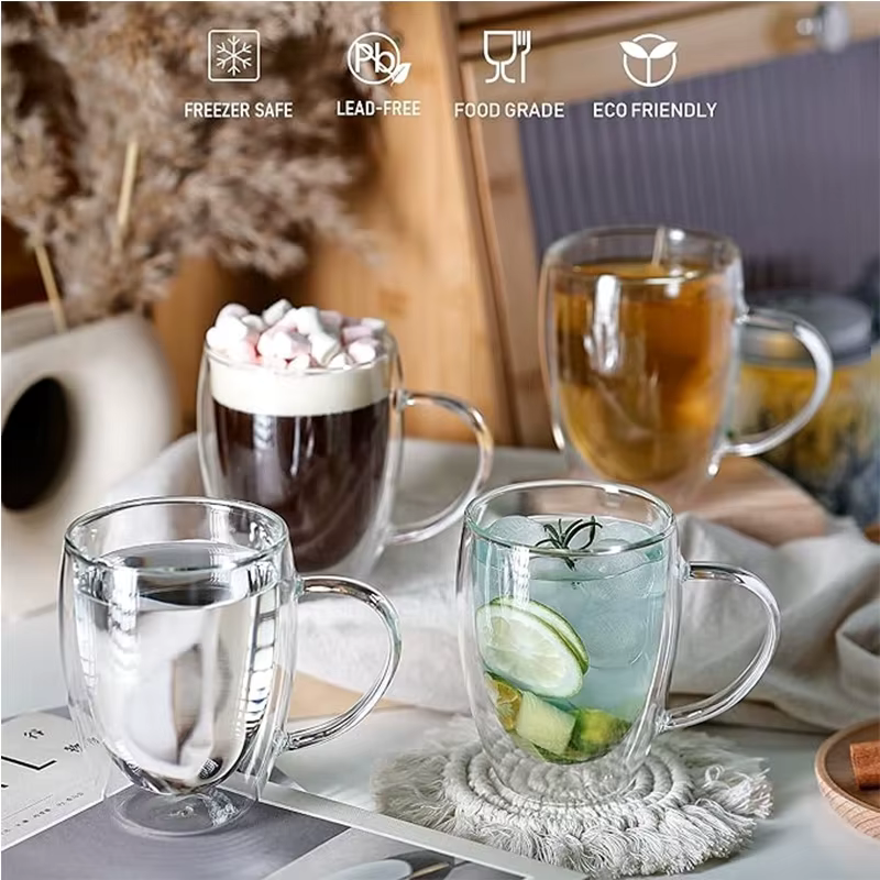 Tasses à café en verre à Double paroi