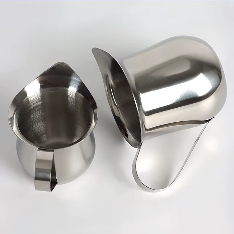 Pichet à café et à lait en acier inoxydable de 2/3/5/7 oz avec bec verseur