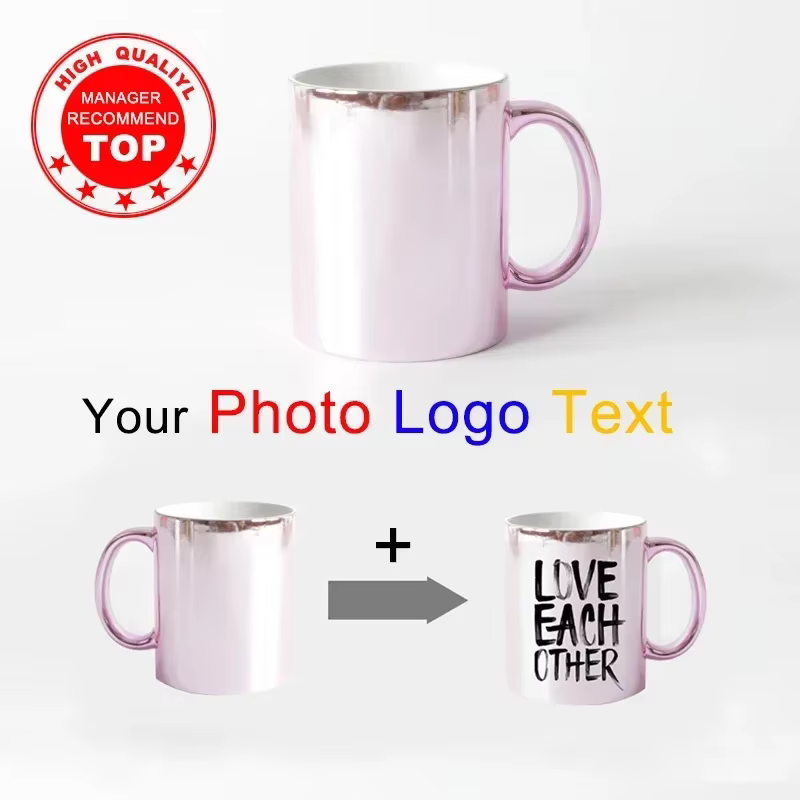 Exquis rose argent personnaliser tasse