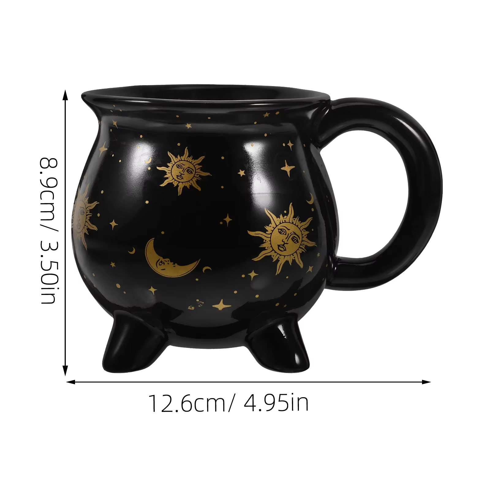 Tasse à café chaudron 350 ml tasses de sorcière en céramique noire