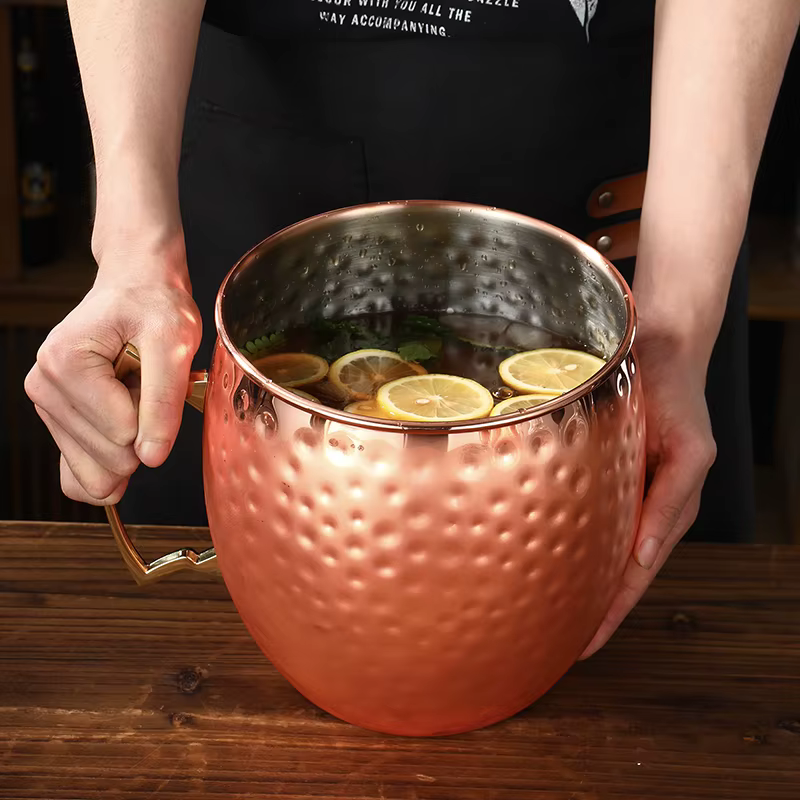 Tasse mule géante martelée de Moscou, Mega Mug, tasse seau à glace, 5L