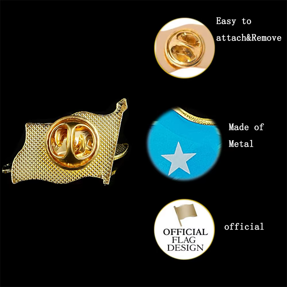 Broche insigne en émail plaqué or, République fédérale de Somalie, Pays agitant la sensation nationale, Broche de courtoisie, Afrique
