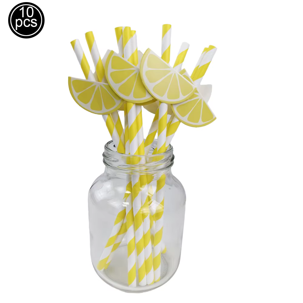 Vaisselle jetable sur le thème du citron