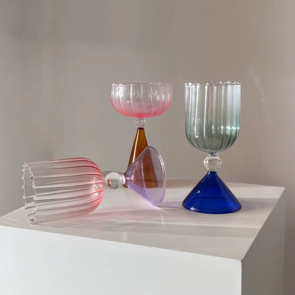 Coupe en Verre Coloré pour Crème Glacée