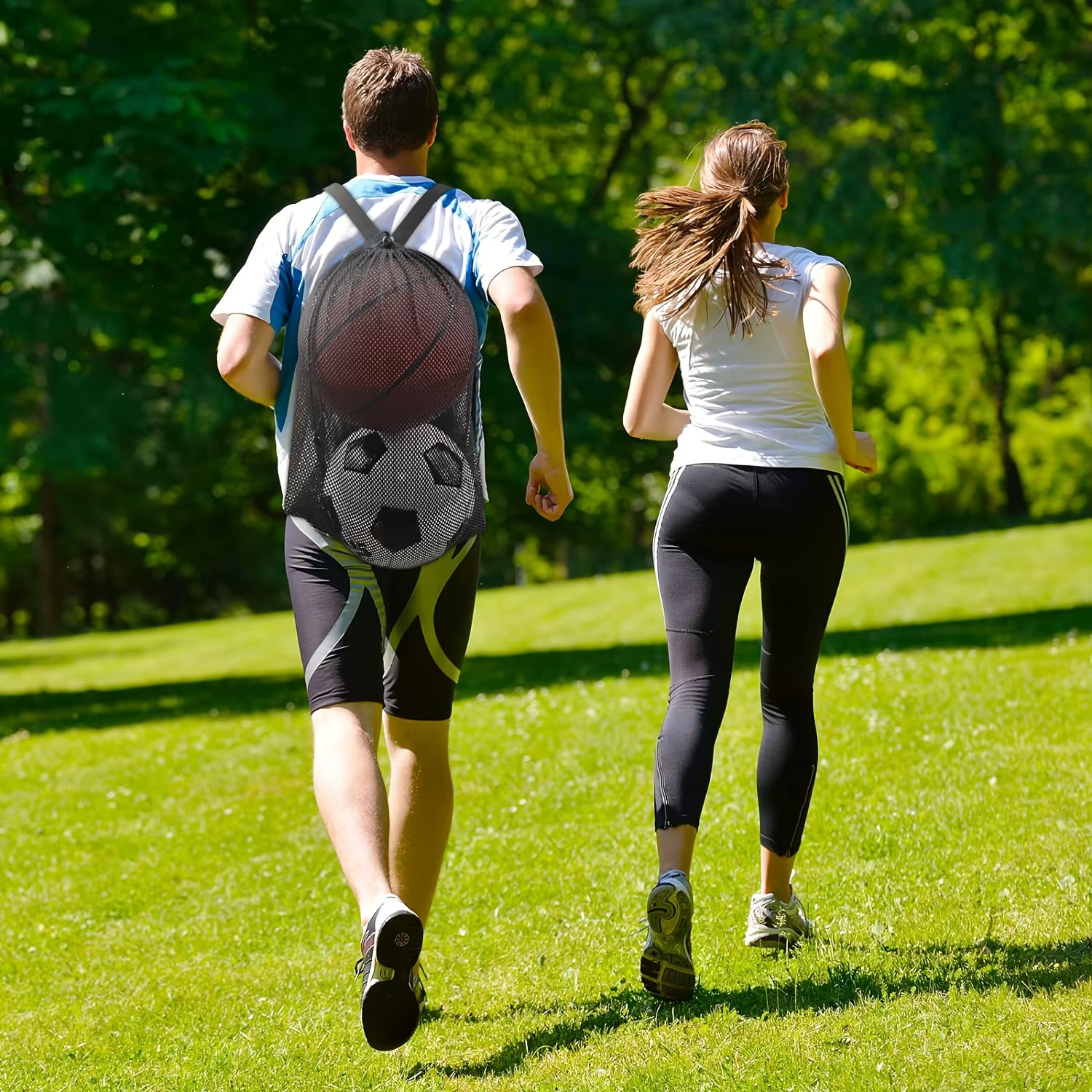 Sac à dos respirant en maille ultra-dense avec cordon de serrage pour le sport, idéal pour le basketball, le football, le volley-ball et le rangement