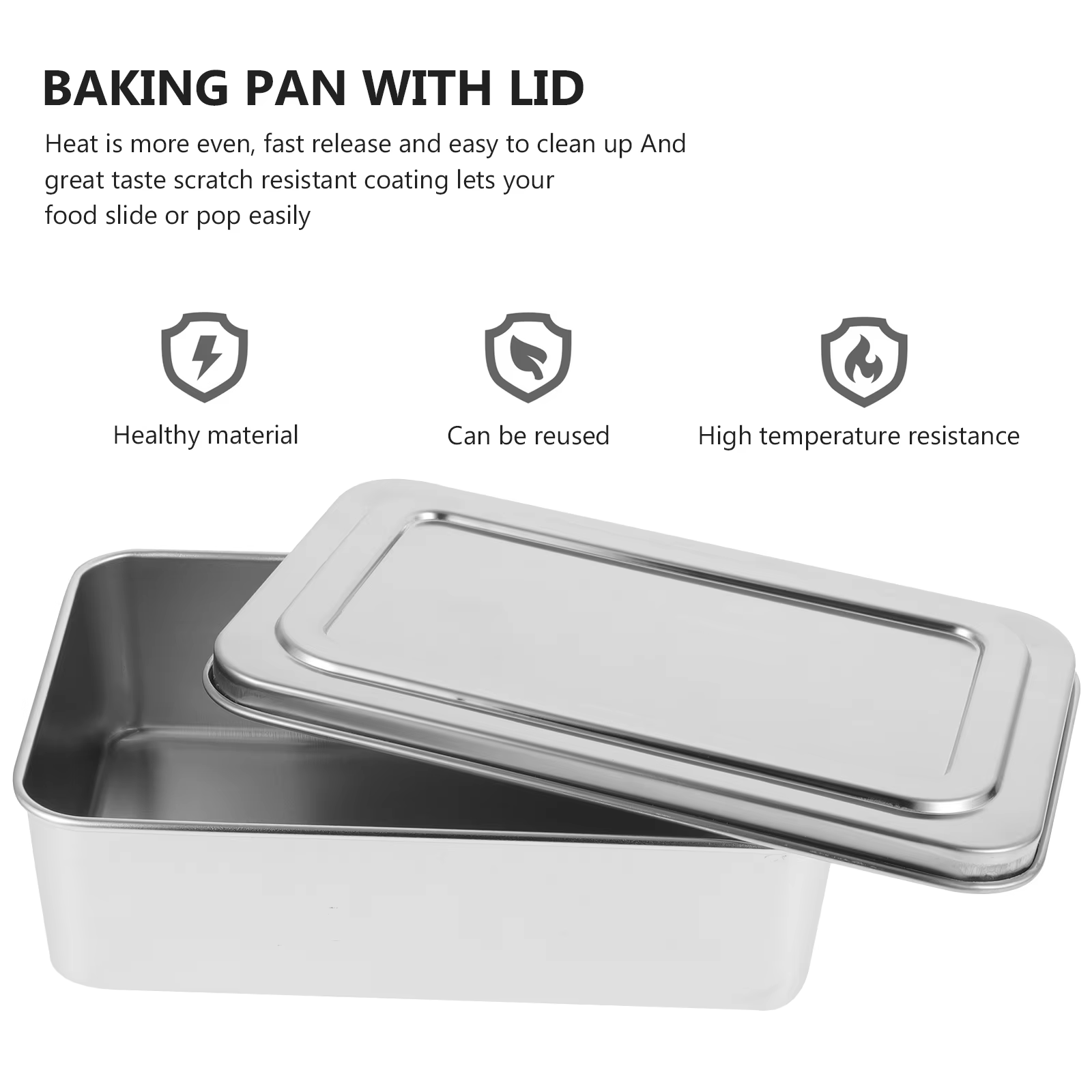 Plateau de cuisson rectangulaire en acier inoxydable
