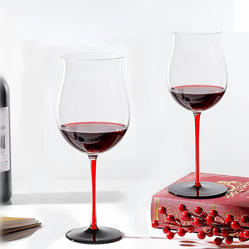Verre à vin en cristal de grande capacité, gobelet bordeaux bordeaux, coffret cadeau, verres à pied autriche, design célèbre, nœud noir