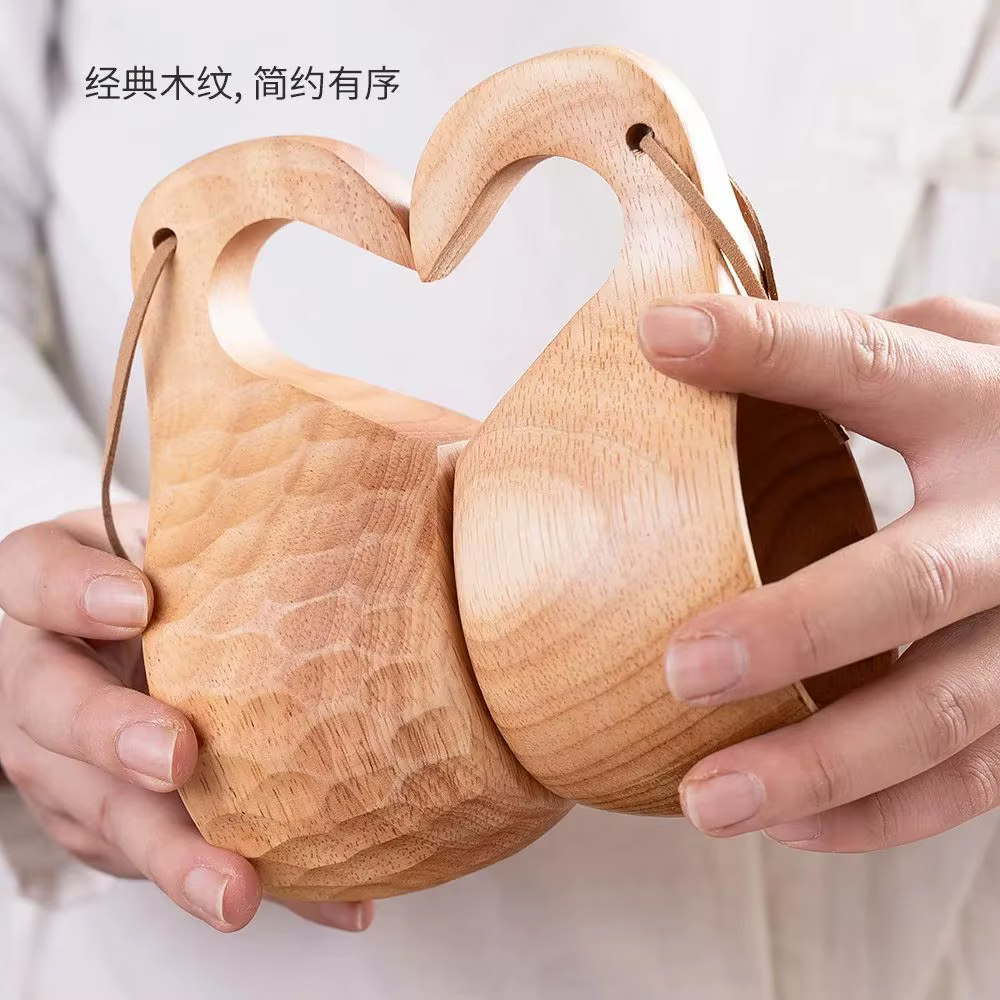 (1 pièces) petite tasse à lait créative en bois 6/8oz 180-240ml