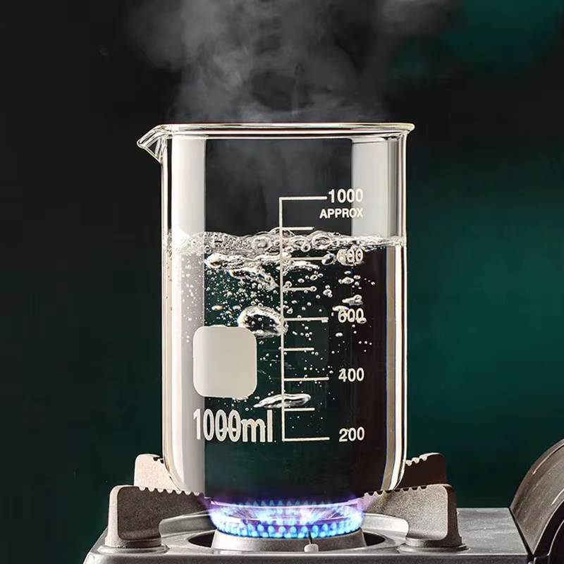 Tasse à mesurer transparente en verre à haute teneur en Borosilicate