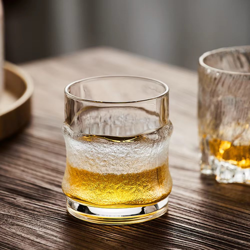 Verre à glace foncé japonais, verre à glace suspendu, whisky, bière, jus