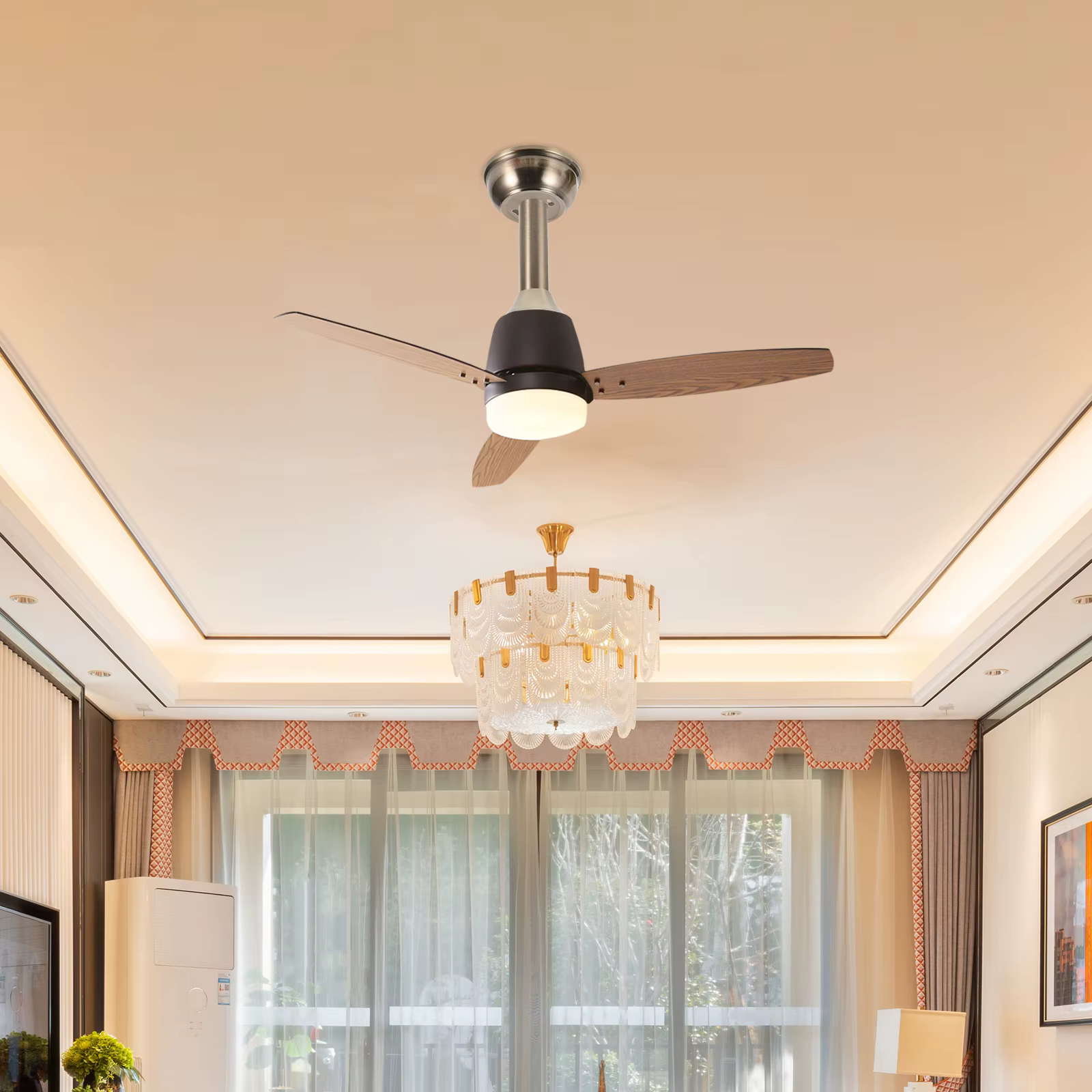 Accessoires pour ventilateur de plafond, Kit de montage incliné, support de suspension coudé, support Lob, couleur café, Installation Stable et sécurisée
