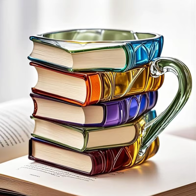 Livre peint artistique - Tasse en forme | Décor unique de tasse à café