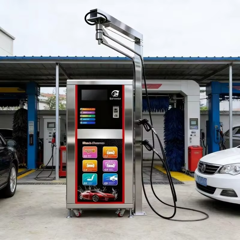 Station de lavage auto en libre-service, machine de nettoyage à vapeur industrielle pour voitures, machine de lavage auto extérieure rechargeable, personnalisable