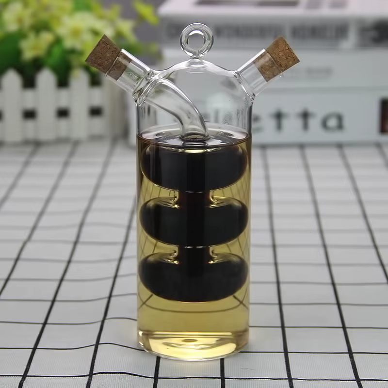 Bouteille en verre à double couche pour condiments et assaisonnement