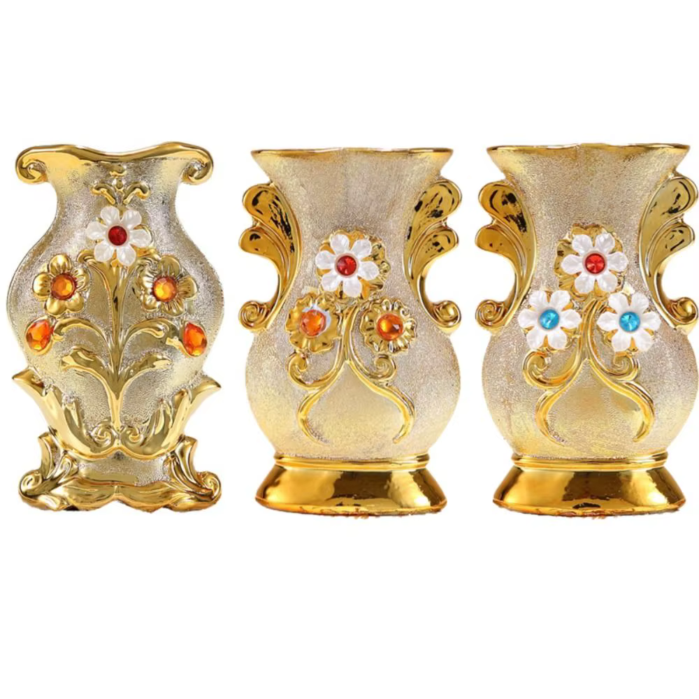Vase en céramique doré givré