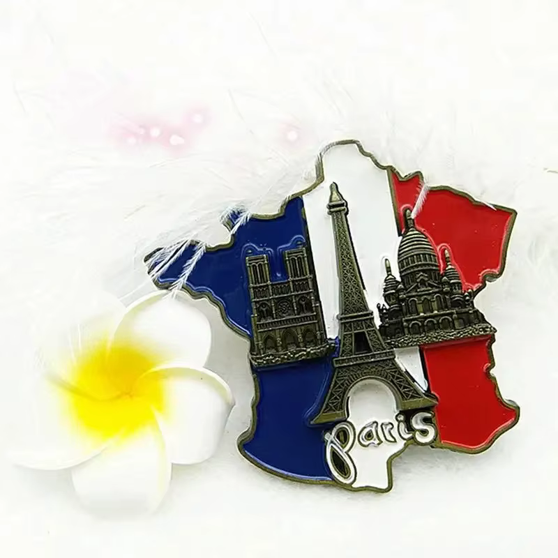 Autocollant de réfrigérateur Carte de France, Souvenir Touristique Européen, Aimants 3D en Résine pour Réfrigérateur, Souvenirs de Paris, Décorations pour la Maison