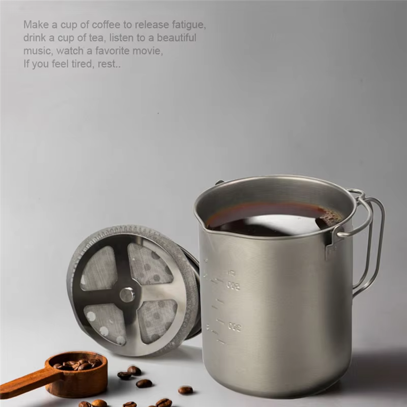 750Ml tasse à café en titane pur