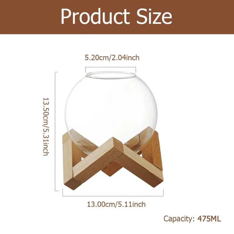 Tasse en verre à cocktail avec support en bois