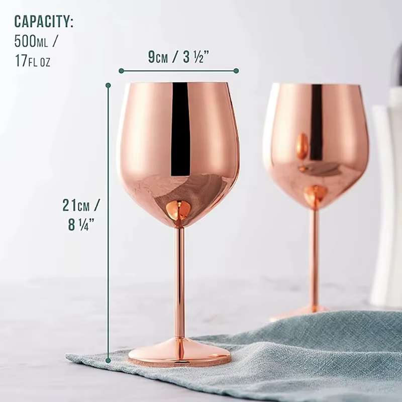 Verre à vin en acier inoxydable de 500ml